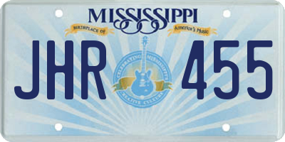 MS license plate JHR455