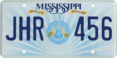 MS license plate JHR456