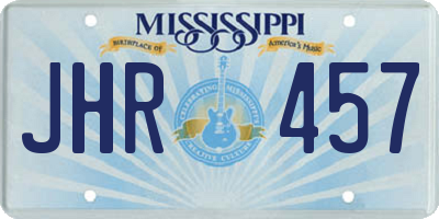 MS license plate JHR457