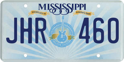 MS license plate JHR460