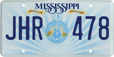 MS license plate JHR478