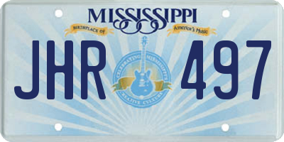 MS license plate JHR497