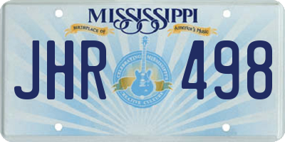 MS license plate JHR498