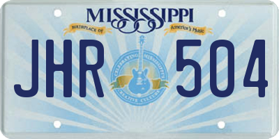 MS license plate JHR504