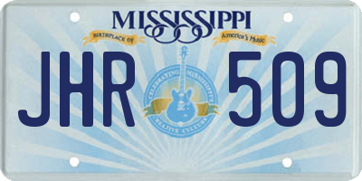 MS license plate JHR509
