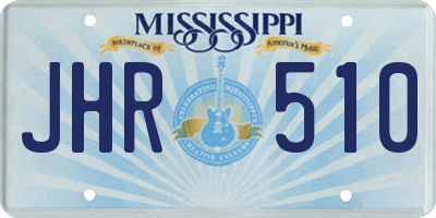 MS license plate JHR510