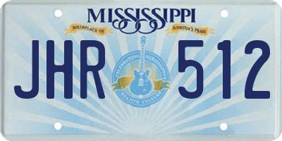MS license plate JHR512
