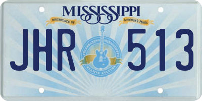 MS license plate JHR513
