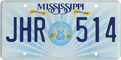 MS license plate JHR514