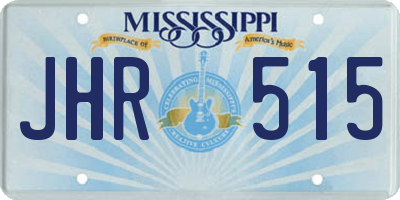 MS license plate JHR515