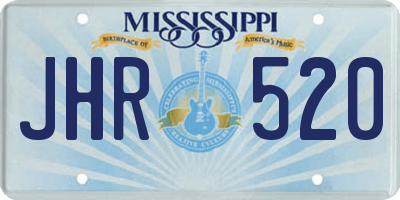 MS license plate JHR520