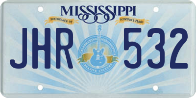MS license plate JHR532