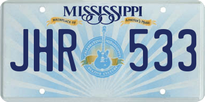 MS license plate JHR533
