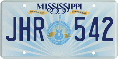 MS license plate JHR542