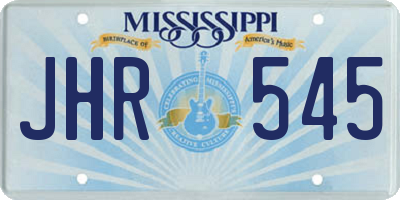 MS license plate JHR545