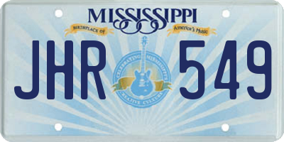 MS license plate JHR549