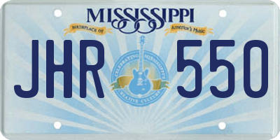 MS license plate JHR550
