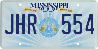 MS license plate JHR554