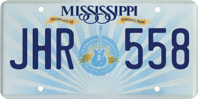 MS license plate JHR558
