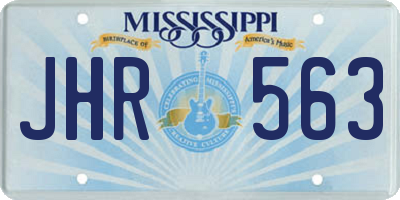 MS license plate JHR563