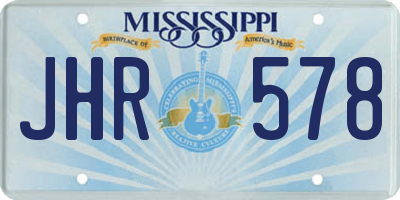 MS license plate JHR578