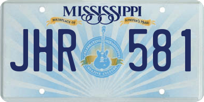 MS license plate JHR581