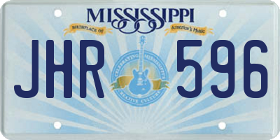 MS license plate JHR596