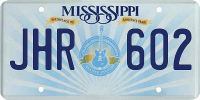 MS license plate JHR602