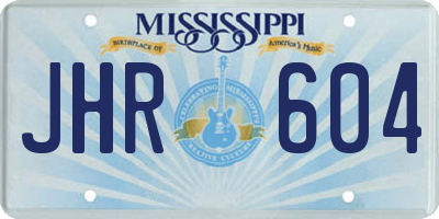 MS license plate JHR604