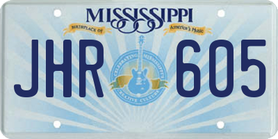 MS license plate JHR605