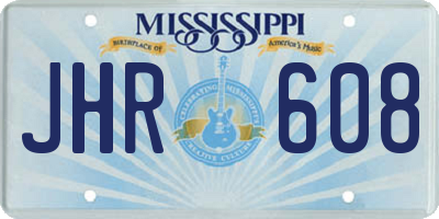 MS license plate JHR608