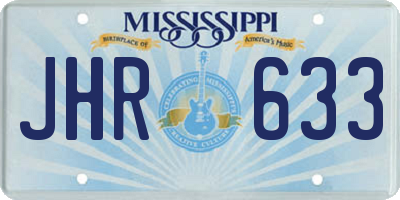 MS license plate JHR633