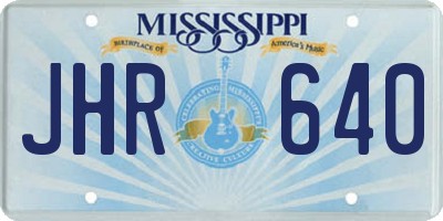 MS license plate JHR640