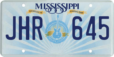 MS license plate JHR645