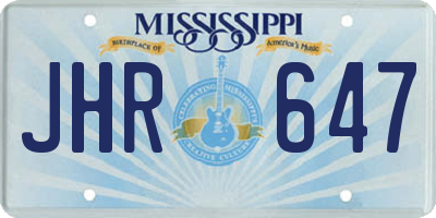 MS license plate JHR647