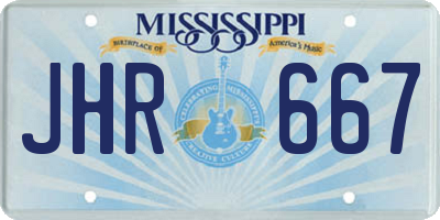 MS license plate JHR667