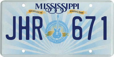 MS license plate JHR671