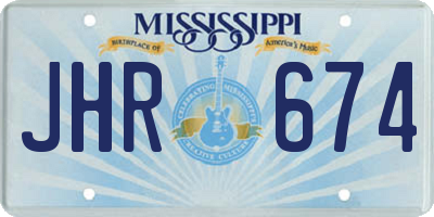 MS license plate JHR674