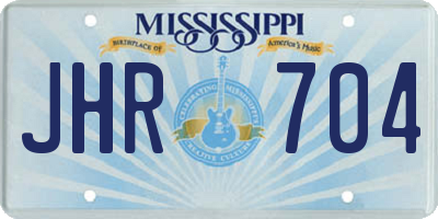 MS license plate JHR704