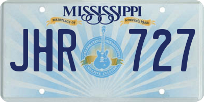 MS license plate JHR727