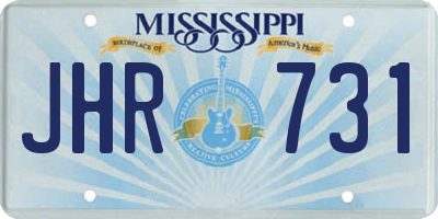 MS license plate JHR731