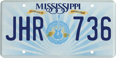 MS license plate JHR736