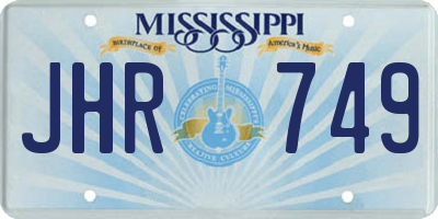 MS license plate JHR749