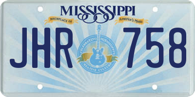 MS license plate JHR758