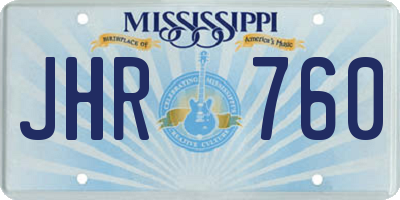 MS license plate JHR760