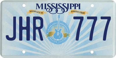 MS license plate JHR777