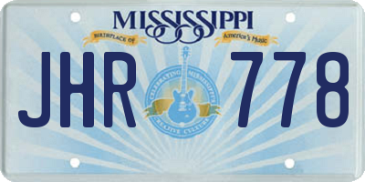 MS license plate JHR778