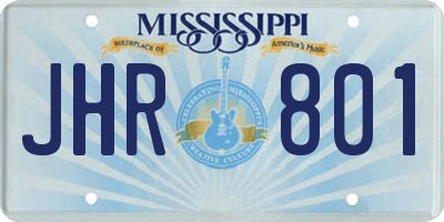 MS license plate JHR801