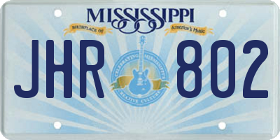 MS license plate JHR802