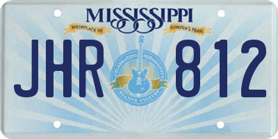 MS license plate JHR812